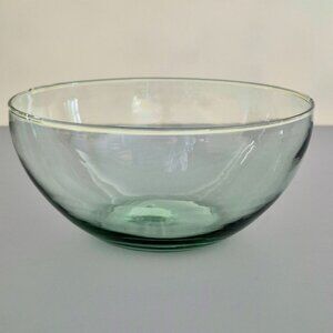Vintage Pale Green Glass Round Serving Bowl, 9" Mixing Bowl, Modern Dishes